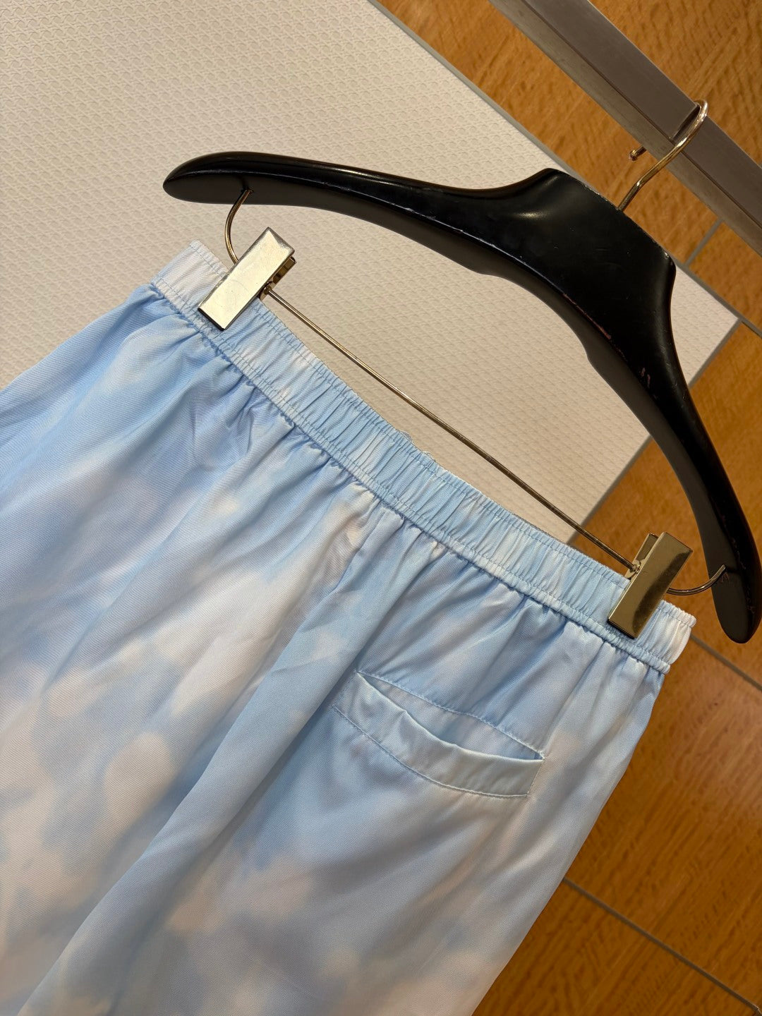 LV Blue & White Tie Drawstring Shorts