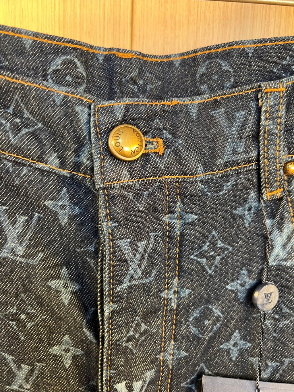 LV Burnout Gradient Denim Shorts
