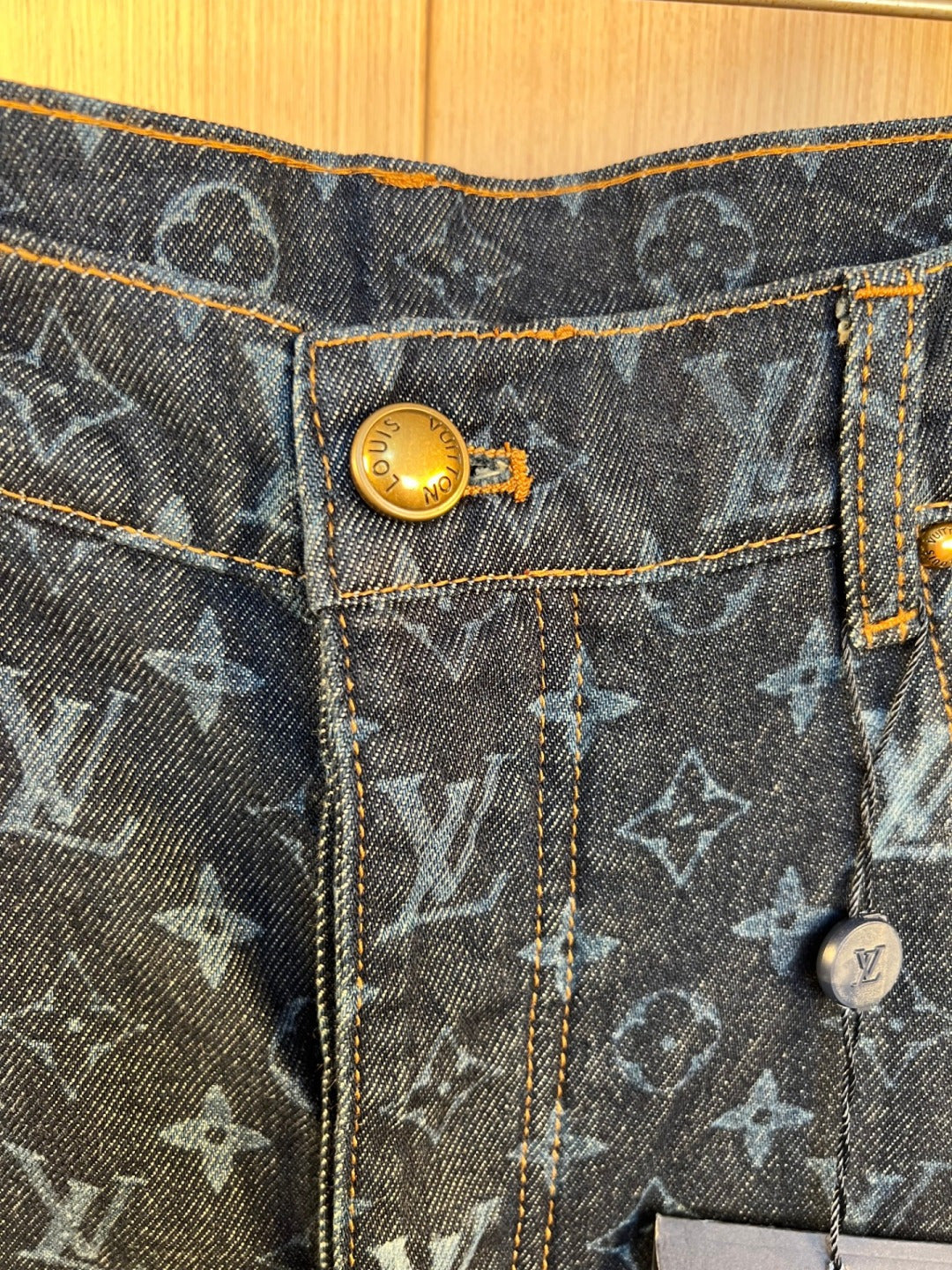 LV Burnout Gradient Denim Shorts