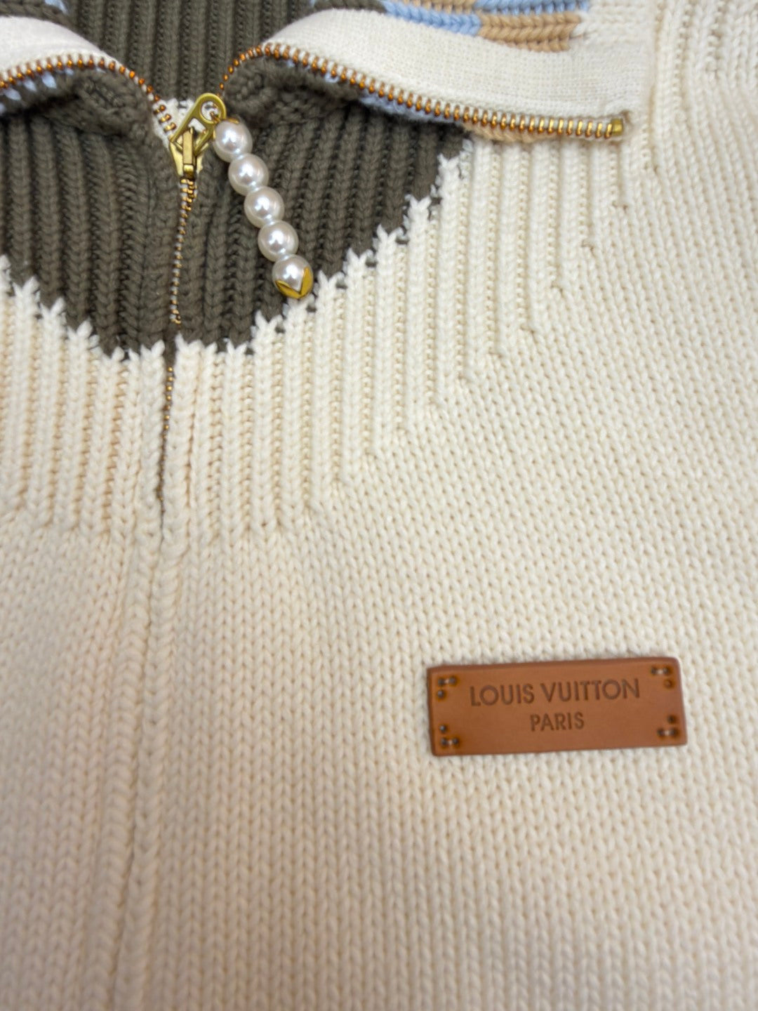LV Knit Zip-Up Sweater