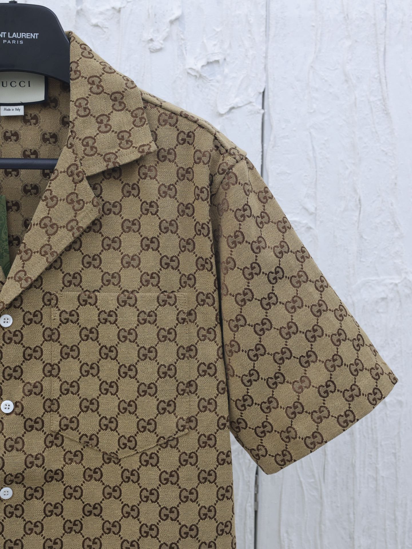 GG Autumn New Double G Jacquard Short-Sleeve Shirt