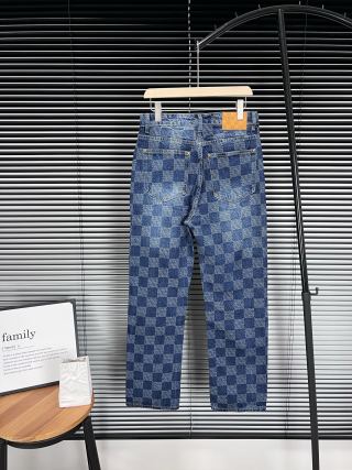 LV Checkered Denim Jeans