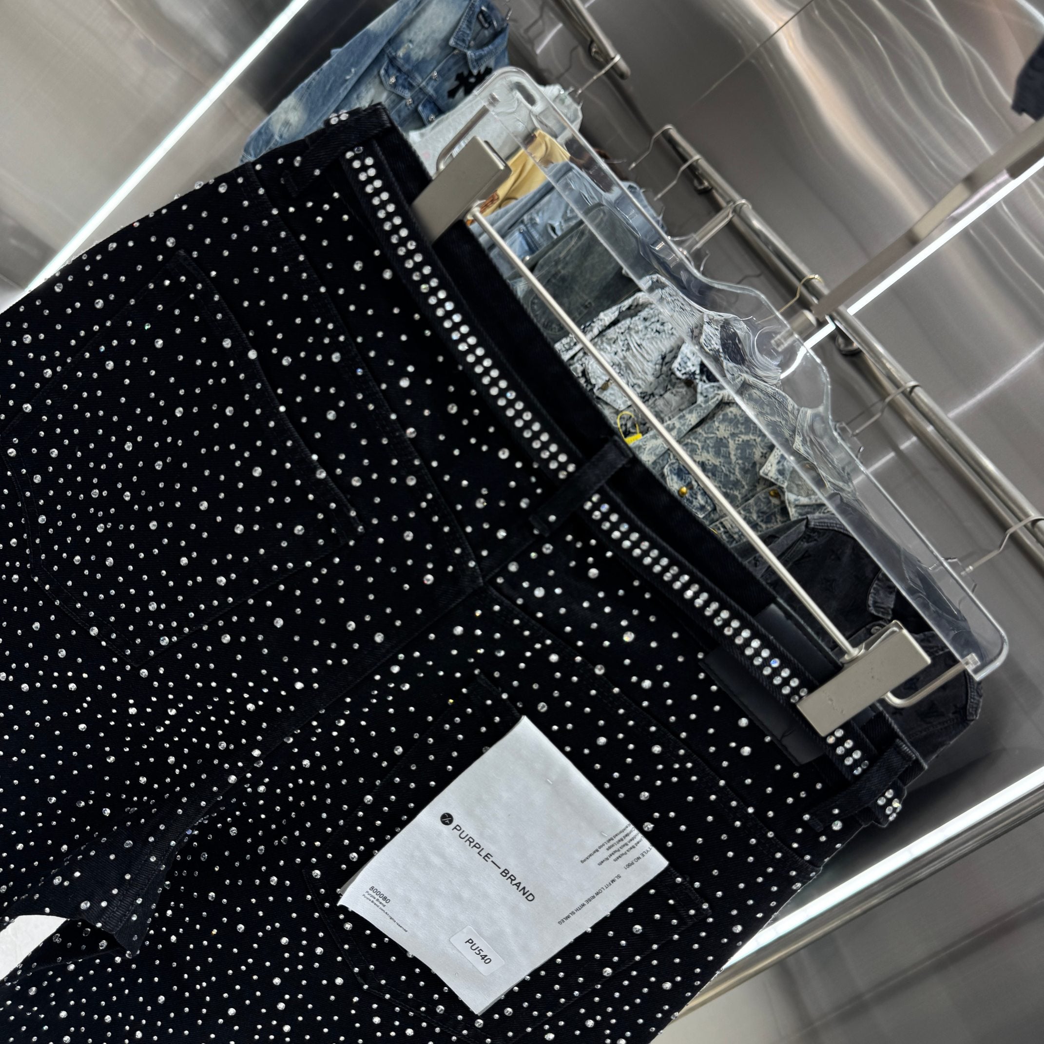 Purple Label Heavy Duty Rhinestone Denim Shorts