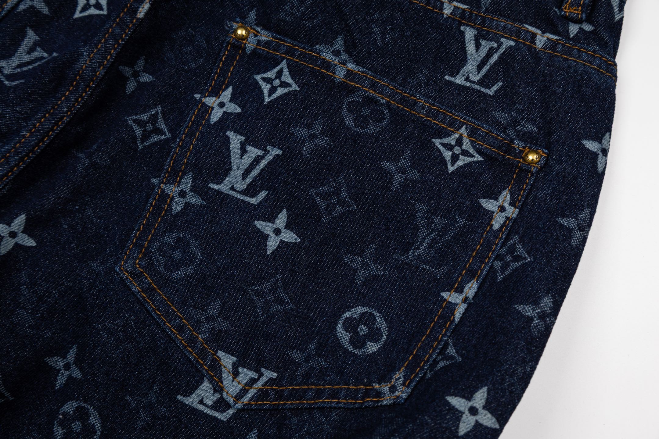 LV Denim Straight-Leg Jeans