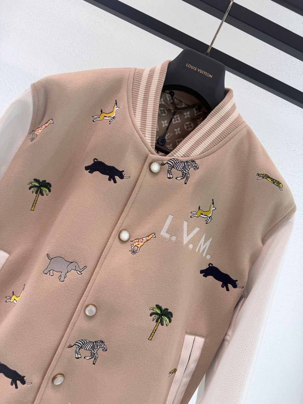 LV Patchwork Embroidered Baseball Jacket Unisex
