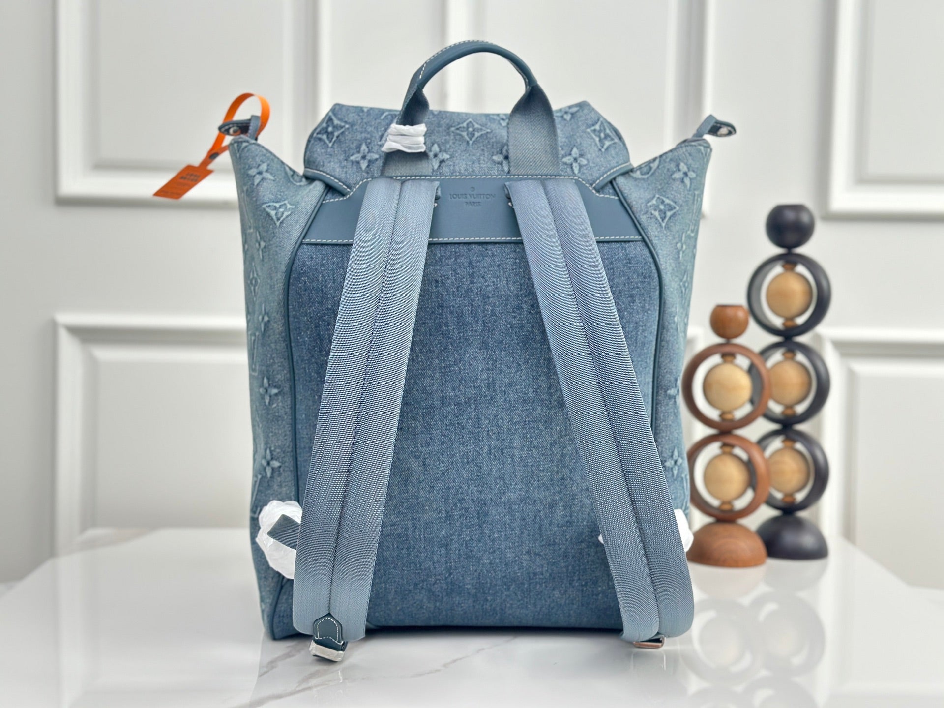 LV Embossed Denim Backpack