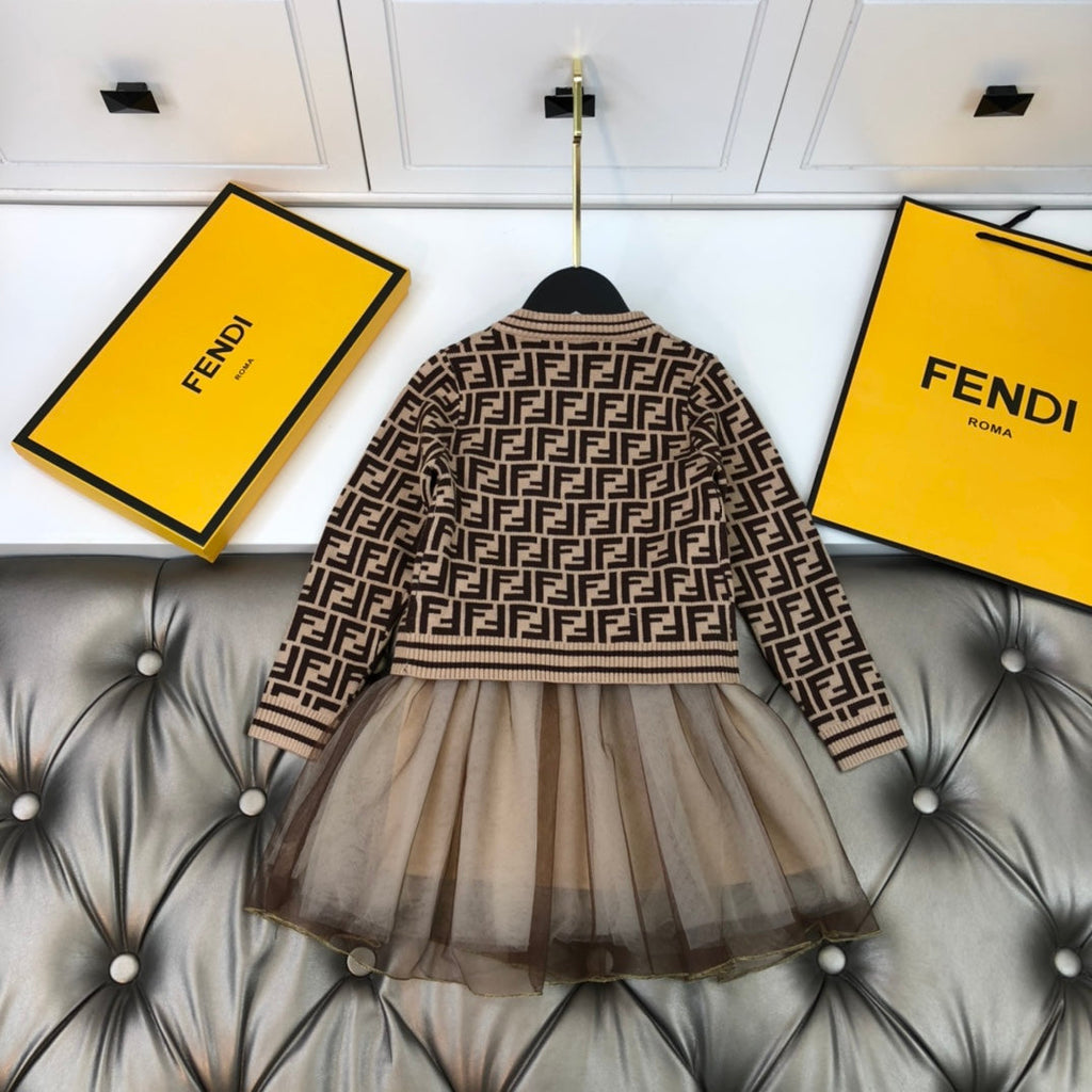 Fendi Cardigan + sleeveless dress