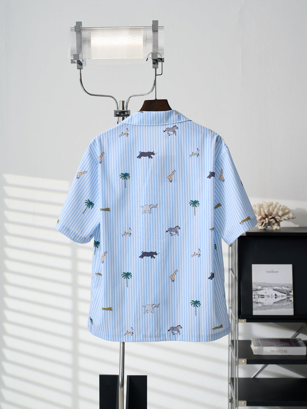 LV All-over Embroidered Striped Short-Sleeve Shirt