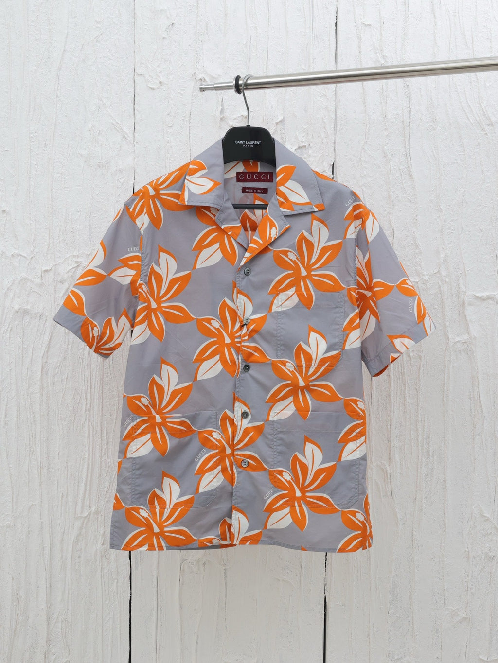 GG All-over Leaf Print Short-Sleeve Shirt