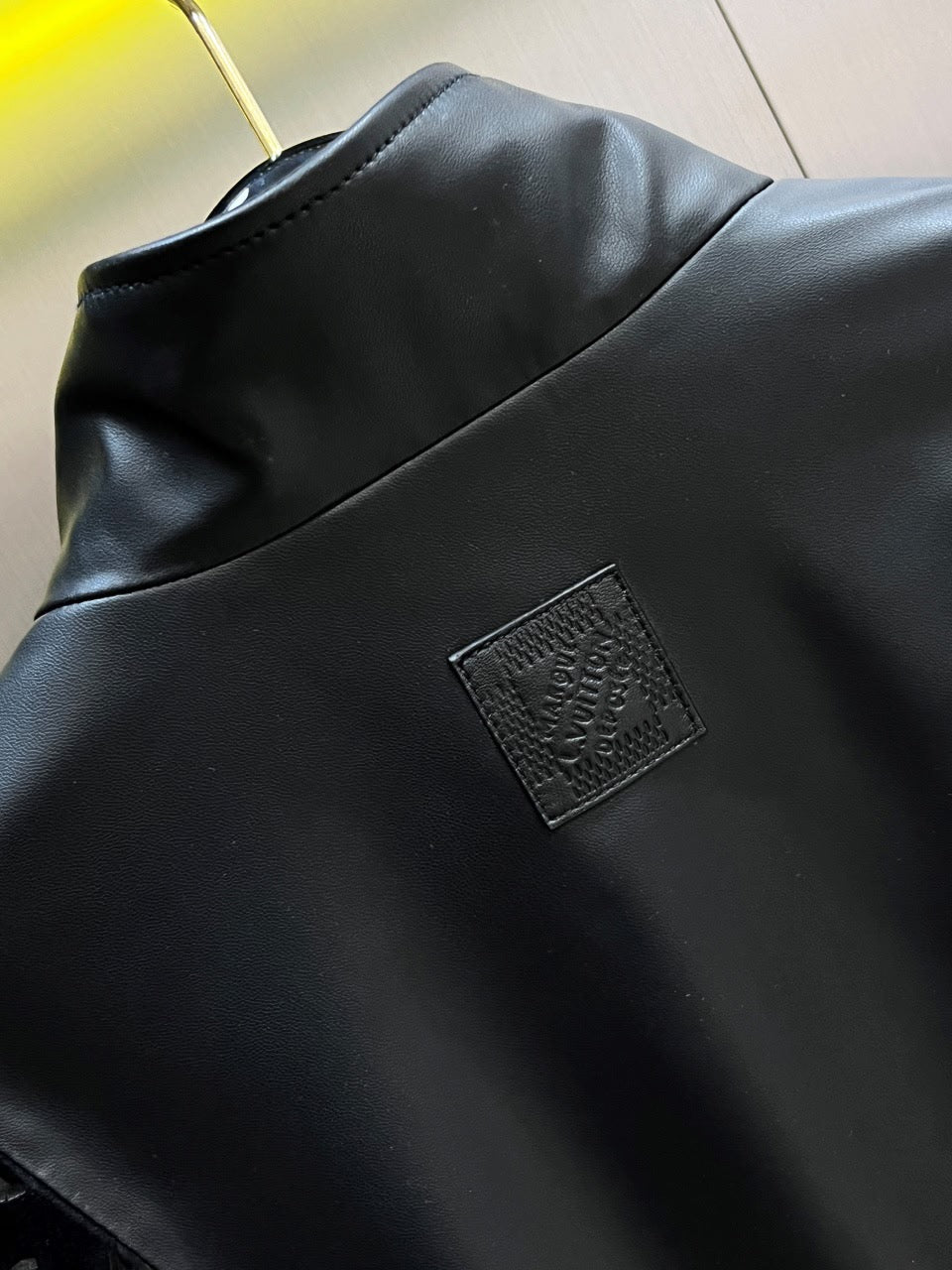 LV Decal Patckwork Leather Jacket