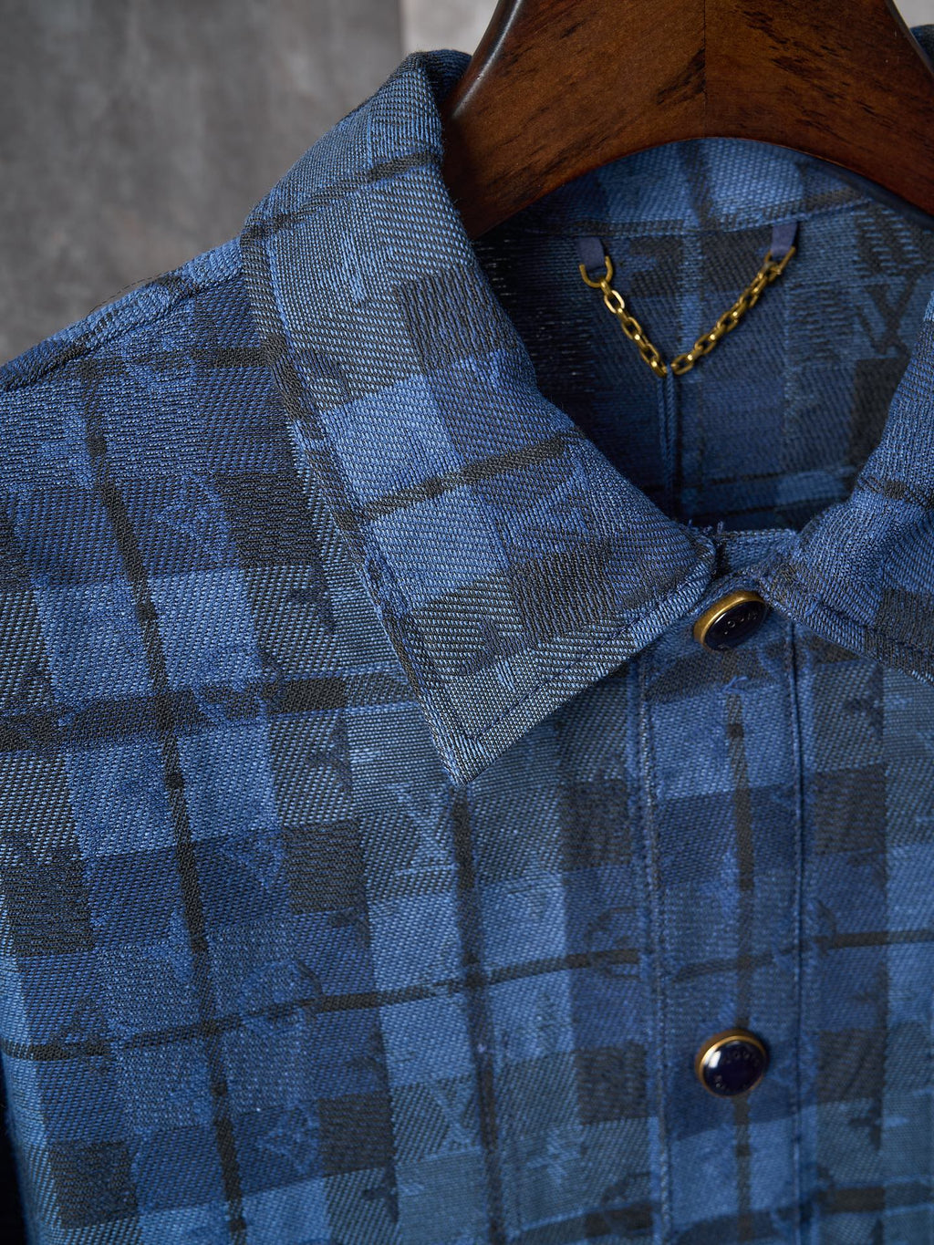 LV Monogram Tartan Denim Overshirt