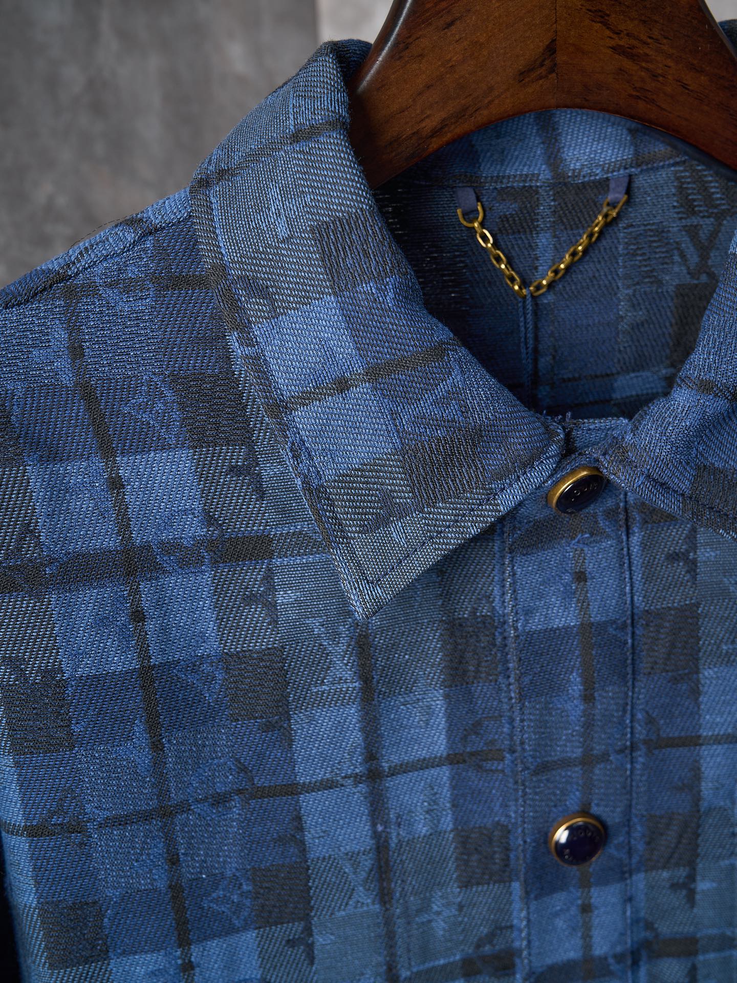 LV Monogram Tartan Denim Overshirt
