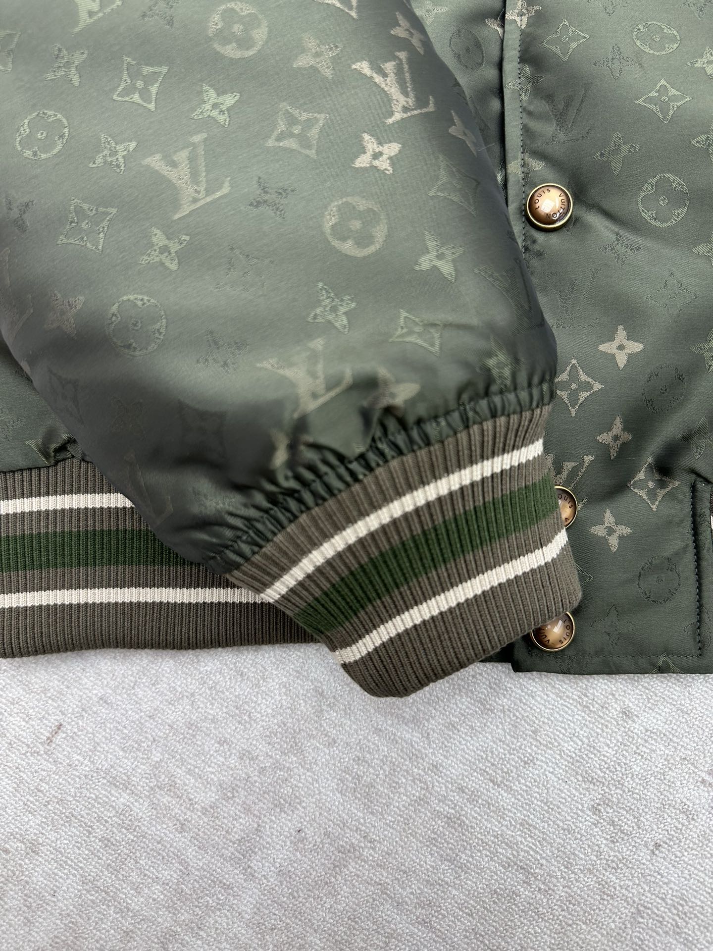 LV Monogram all-over camouflage cotton bomber jacket