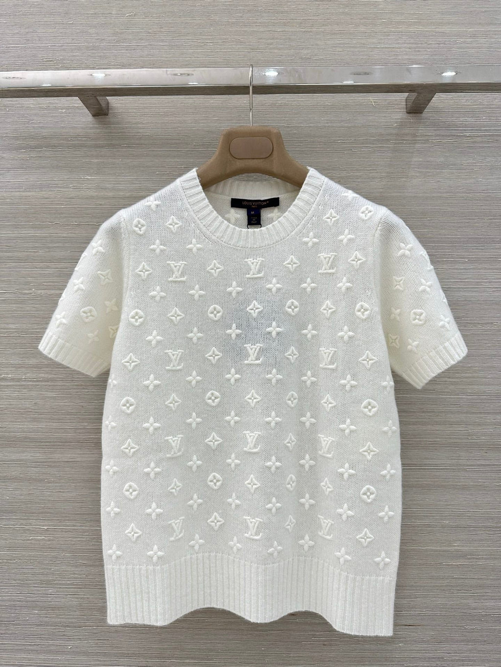 LV 3D MONOGRAM embroidered knit short-sleeved Shirt