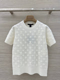 LV 3D MONOGRAM embroidered knit short-sleeved Shirt