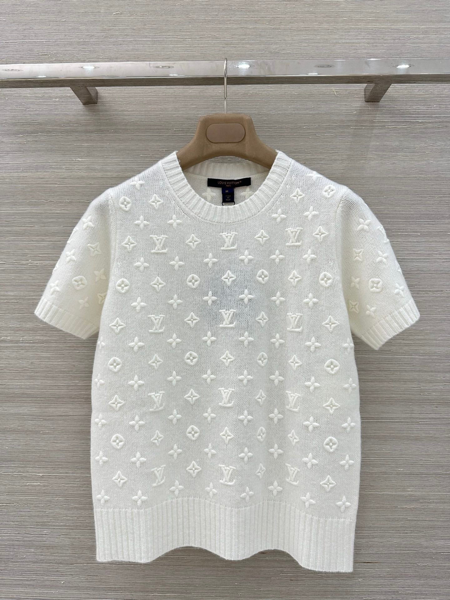 LV 3D MONOGRAM embroidered knit short-sleeved Shirt