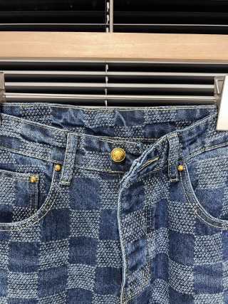 LV Checkered Denim Jeans
