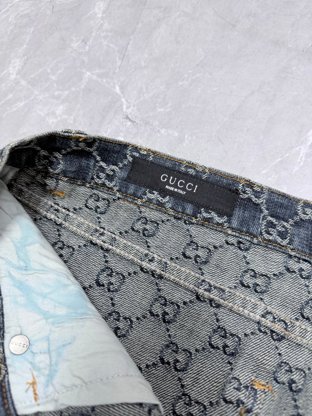 Gucci Denim Jacquard Jeans
