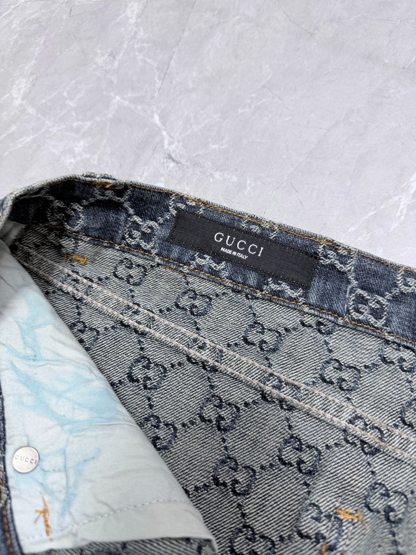 Gucci Denim Jacquard Jeans
