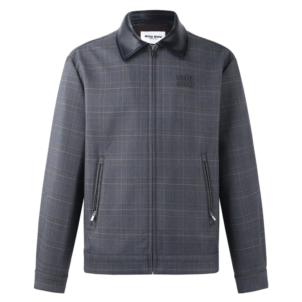 MiuMiu Leather Collar Jacket Unisex