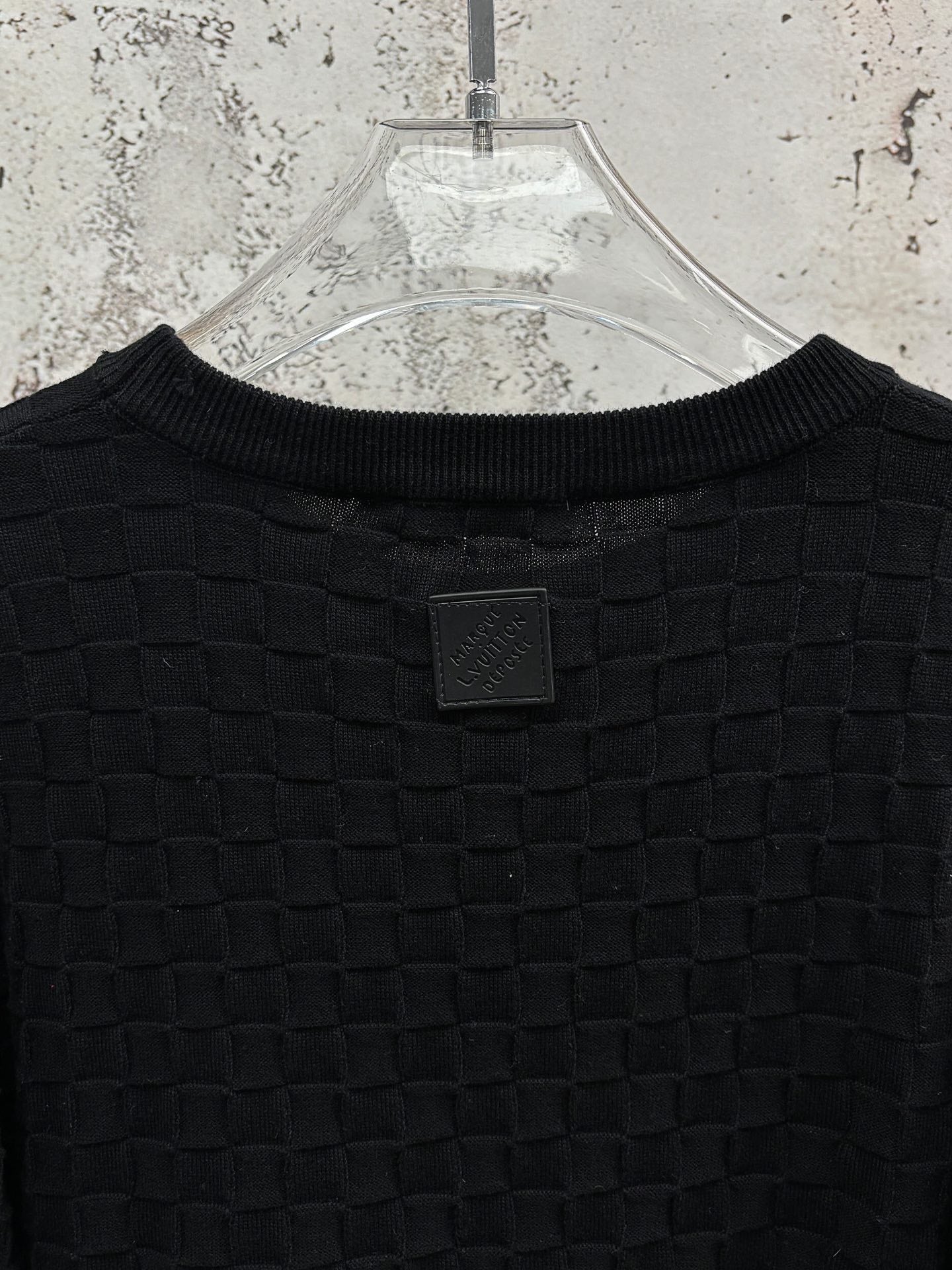 LV Black Jacquard Embroidered T-Shirt