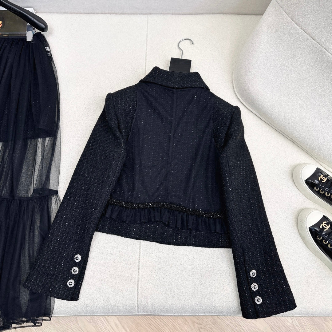 Chanel Woven Collared Coat