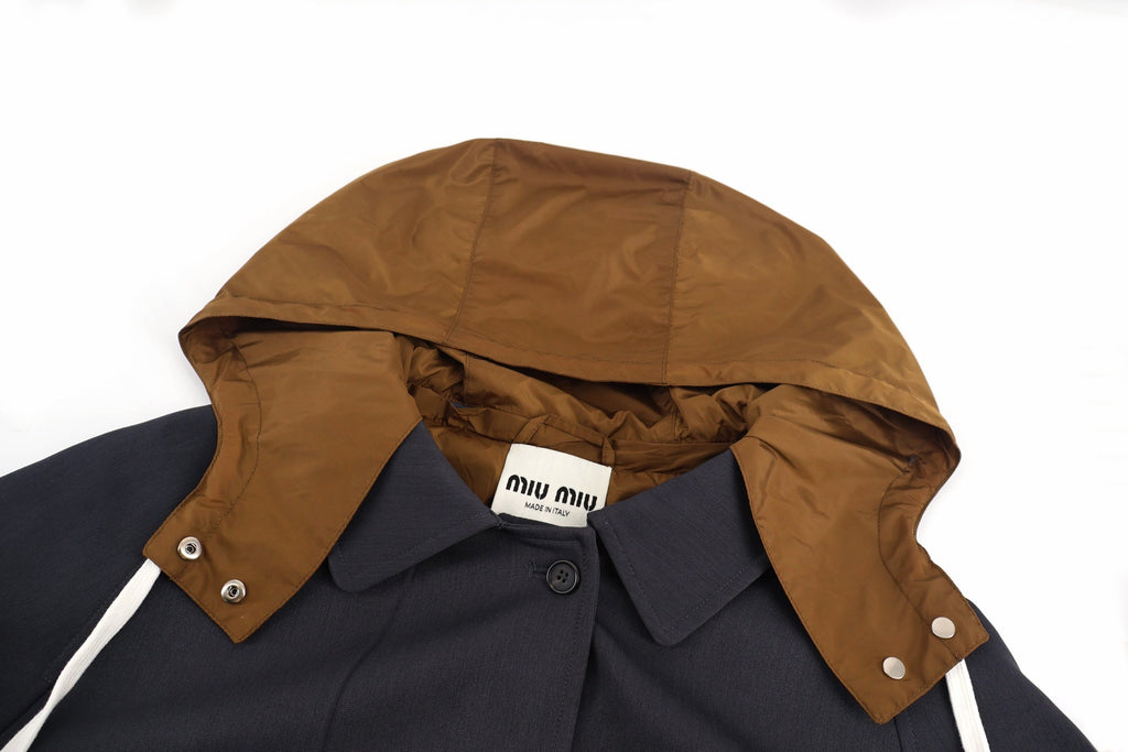 MiuMiu Yellow Hat Mid-Length Jacket Trench Coat