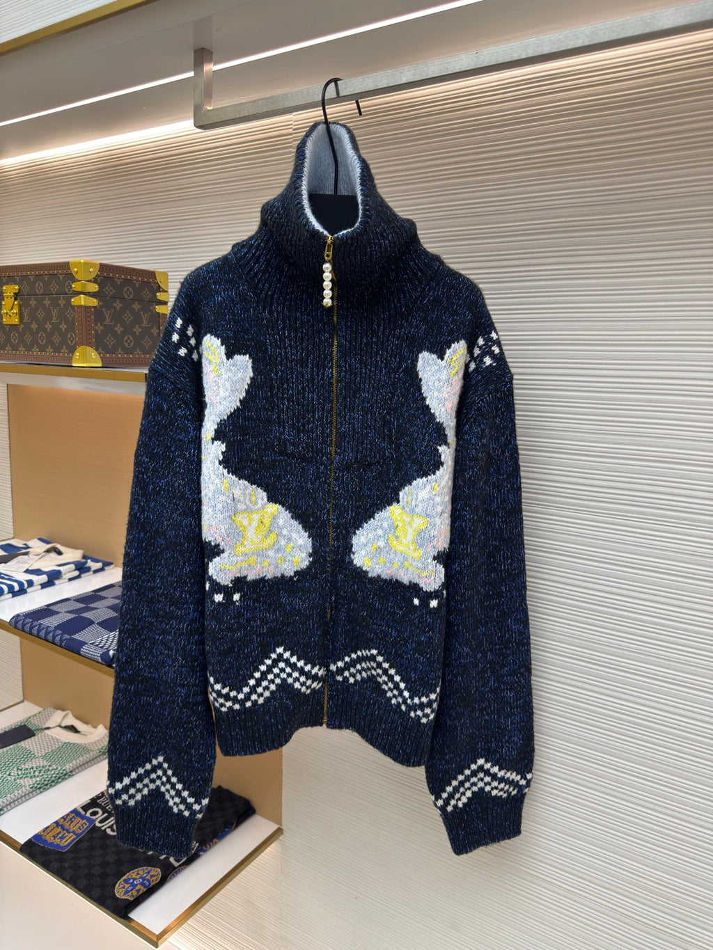 LV Pharrell &  Nigo Collection Zipper Knit Jacket
