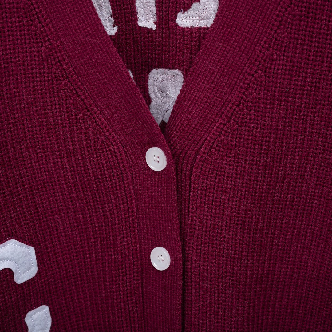 Celine Leather Logo Cardigan