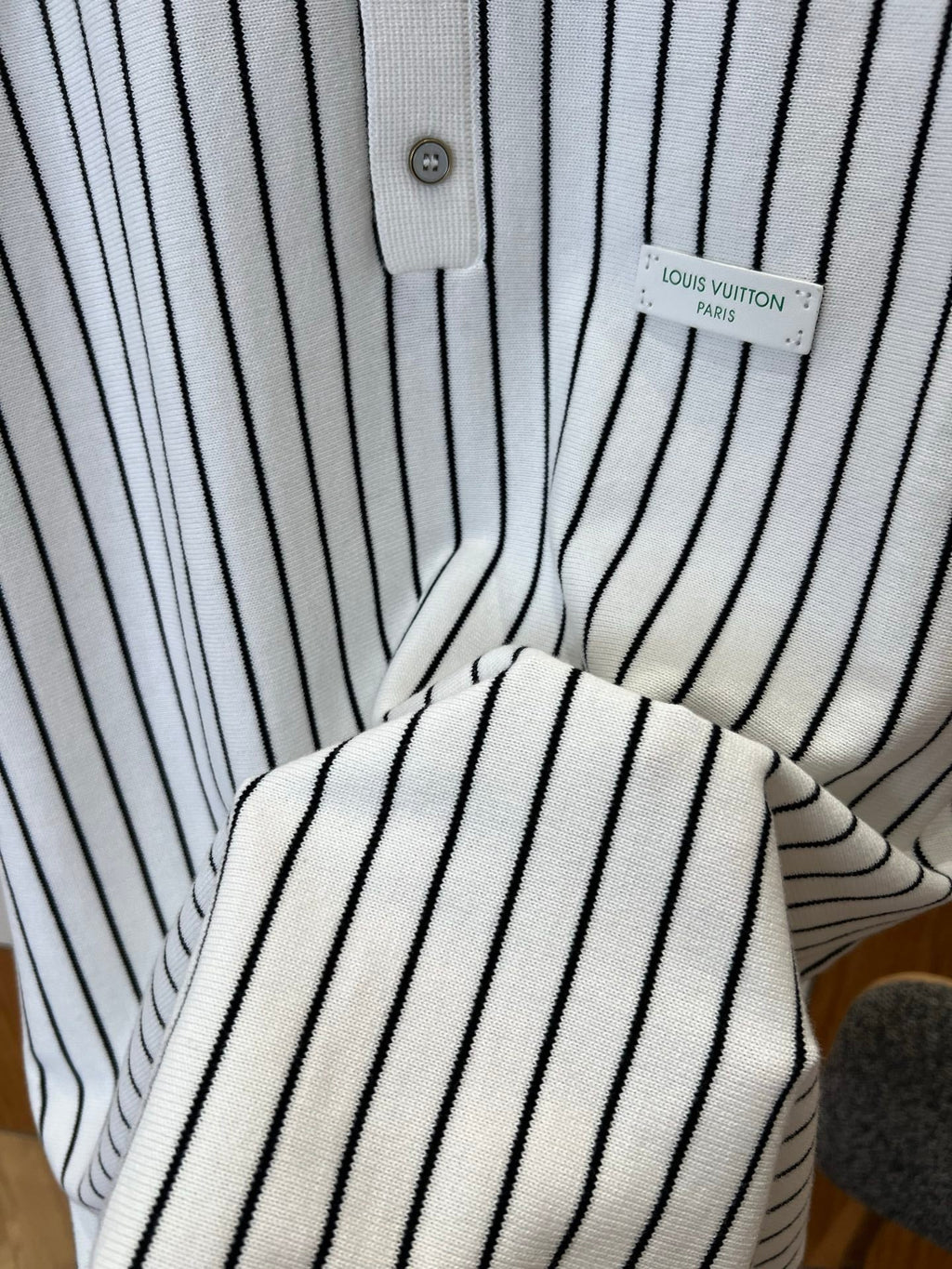 LV Striped Knit Short-Sleeve Shirt