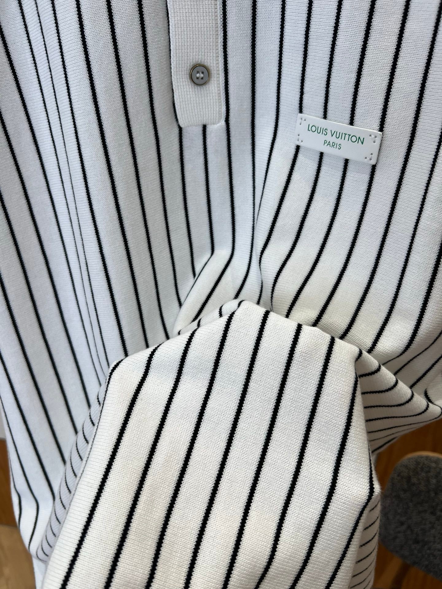 LV Striped Knit Short-Sleeve Shirt