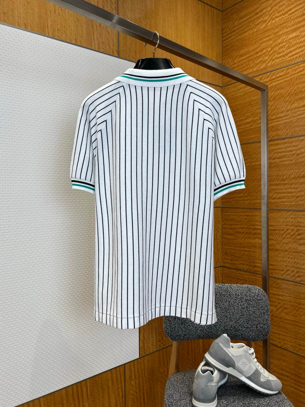 LV Striped Knit Short-Sleeve Shirt