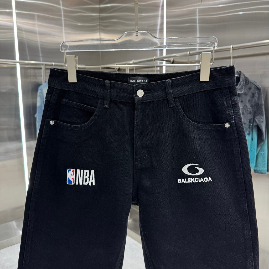 Balenciaga Embroidered Denim Shorts