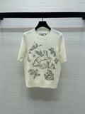 Pegasus Embroidered Knit Short-Sleeve T-Shirt
