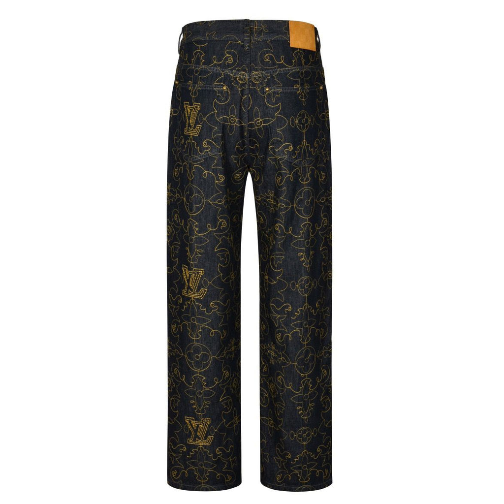 LV black and Gold Pants