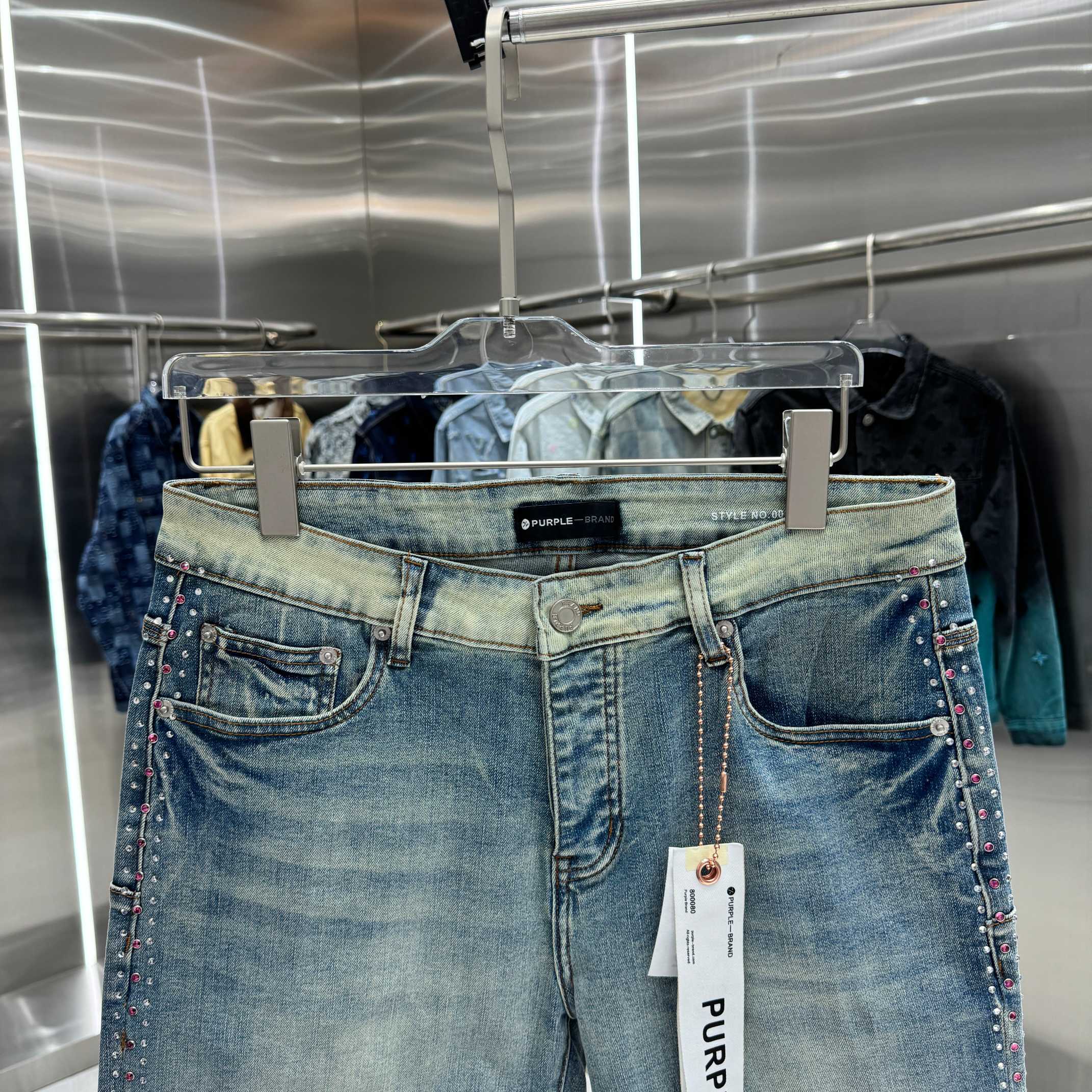Purple Denim Shorts