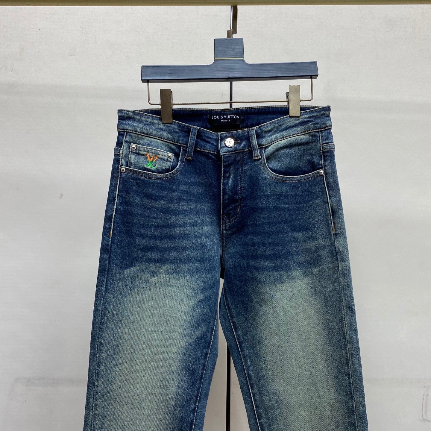 LV Slim Fit Straight-Leg Jeans