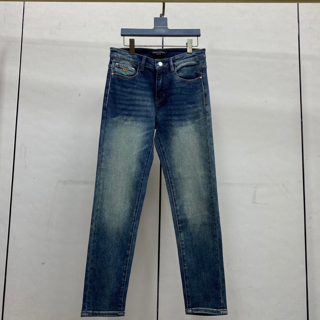 LV Slim Fit Straight-Leg Jeans