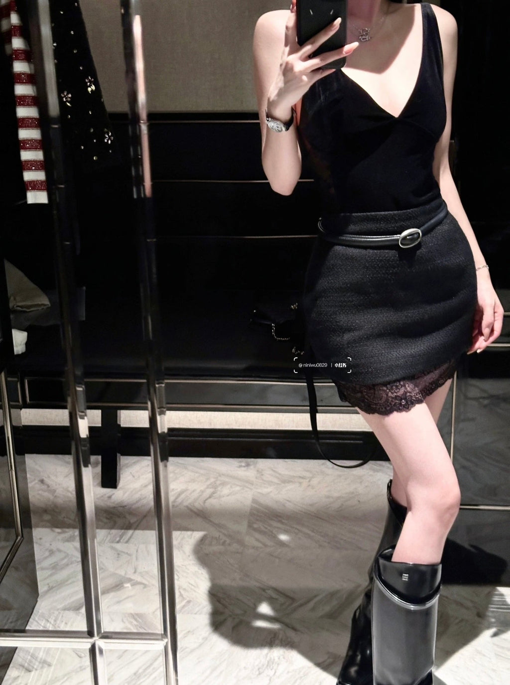 Women's YSL Lace Velvet Top