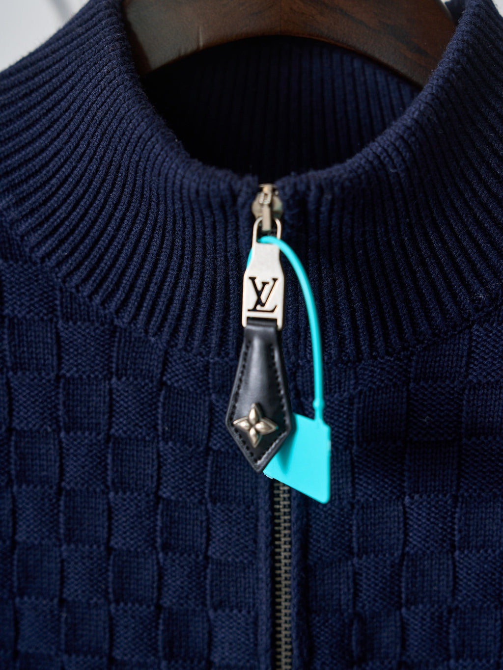 LV Damier Half-zip Knit Sweater