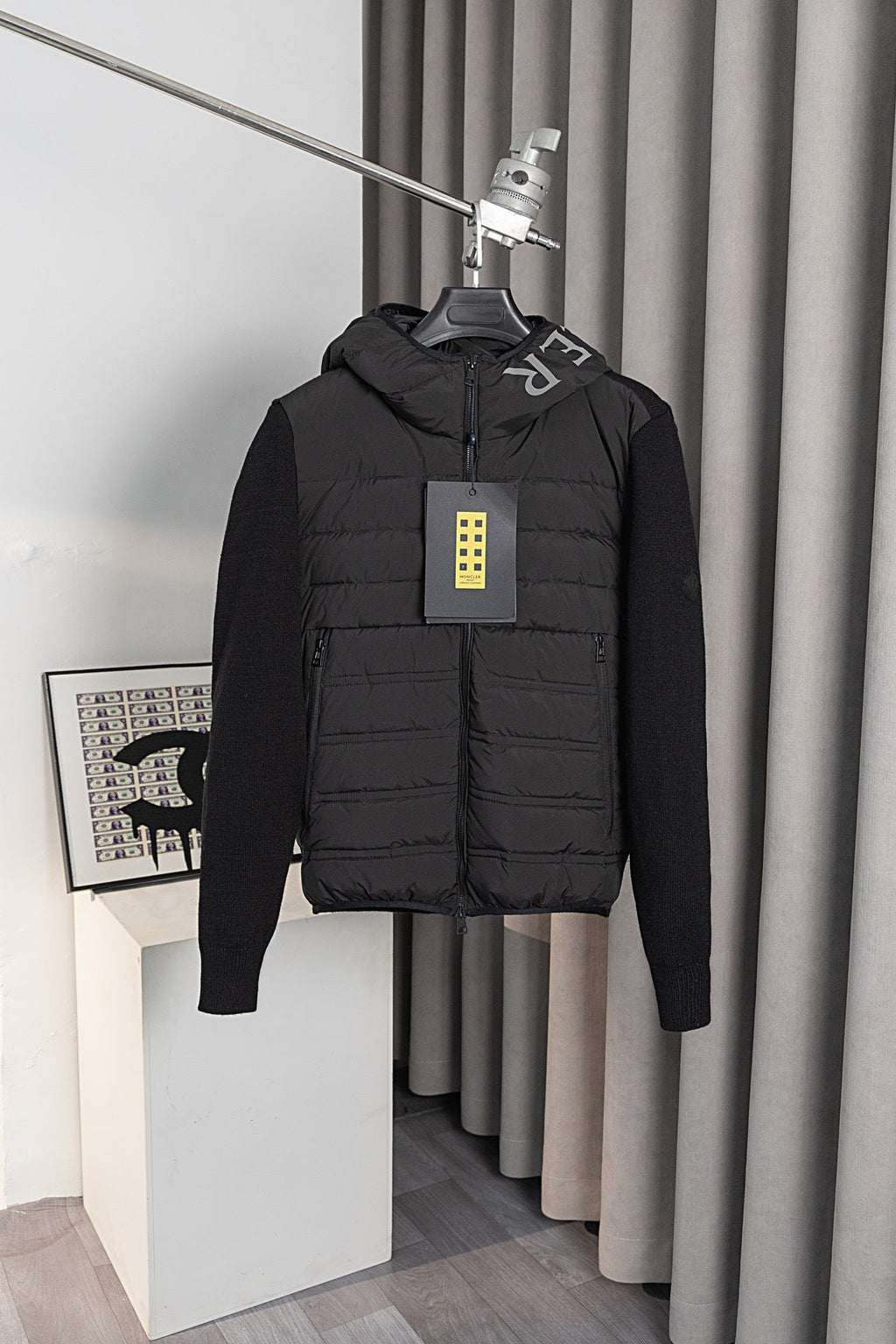 Morecler Knitted Patchwork Down Jacket