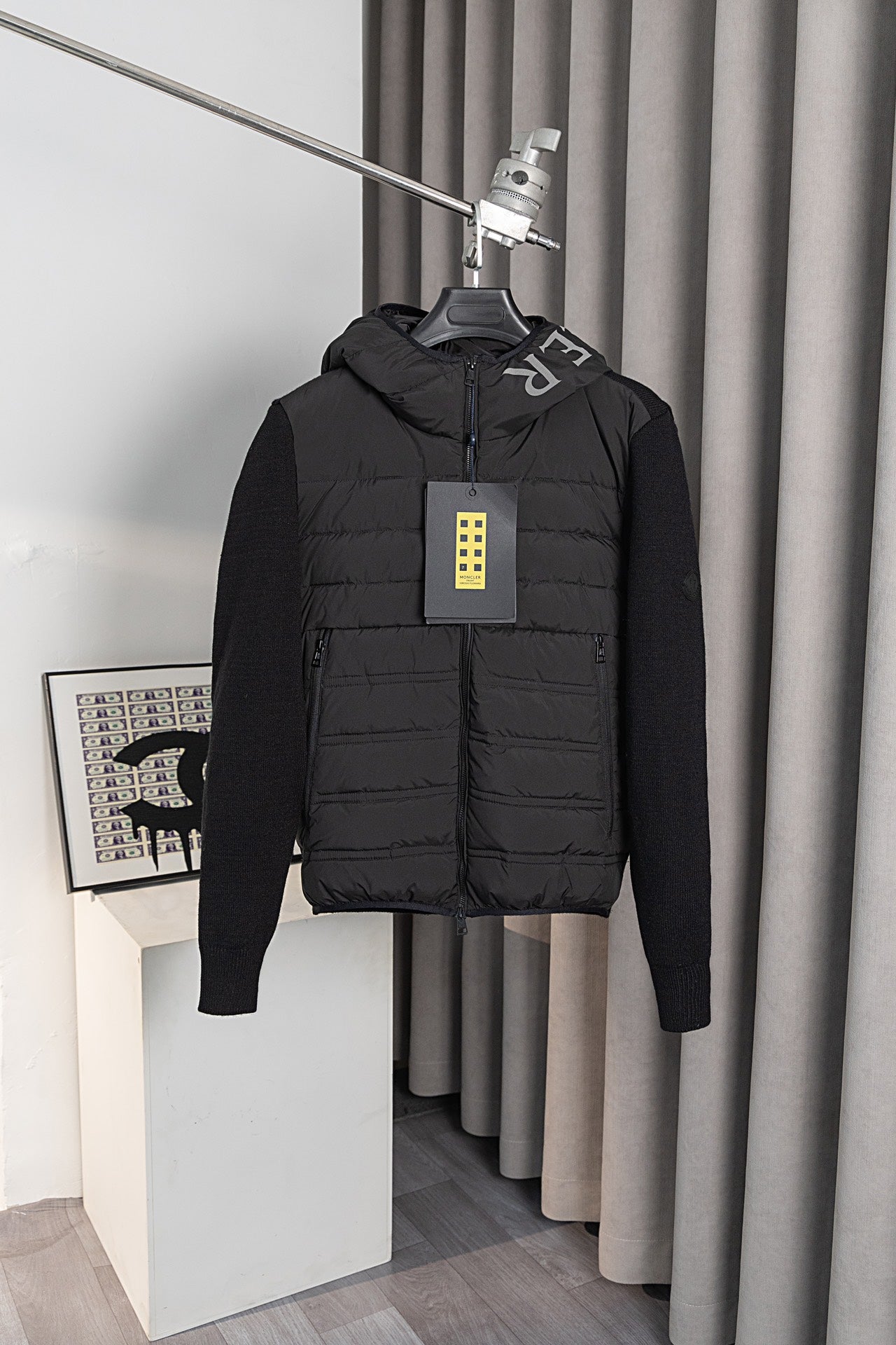 Morecler Knitted Patchwork Down Jacket