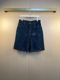 LV Burnout Gradient Denim Shorts