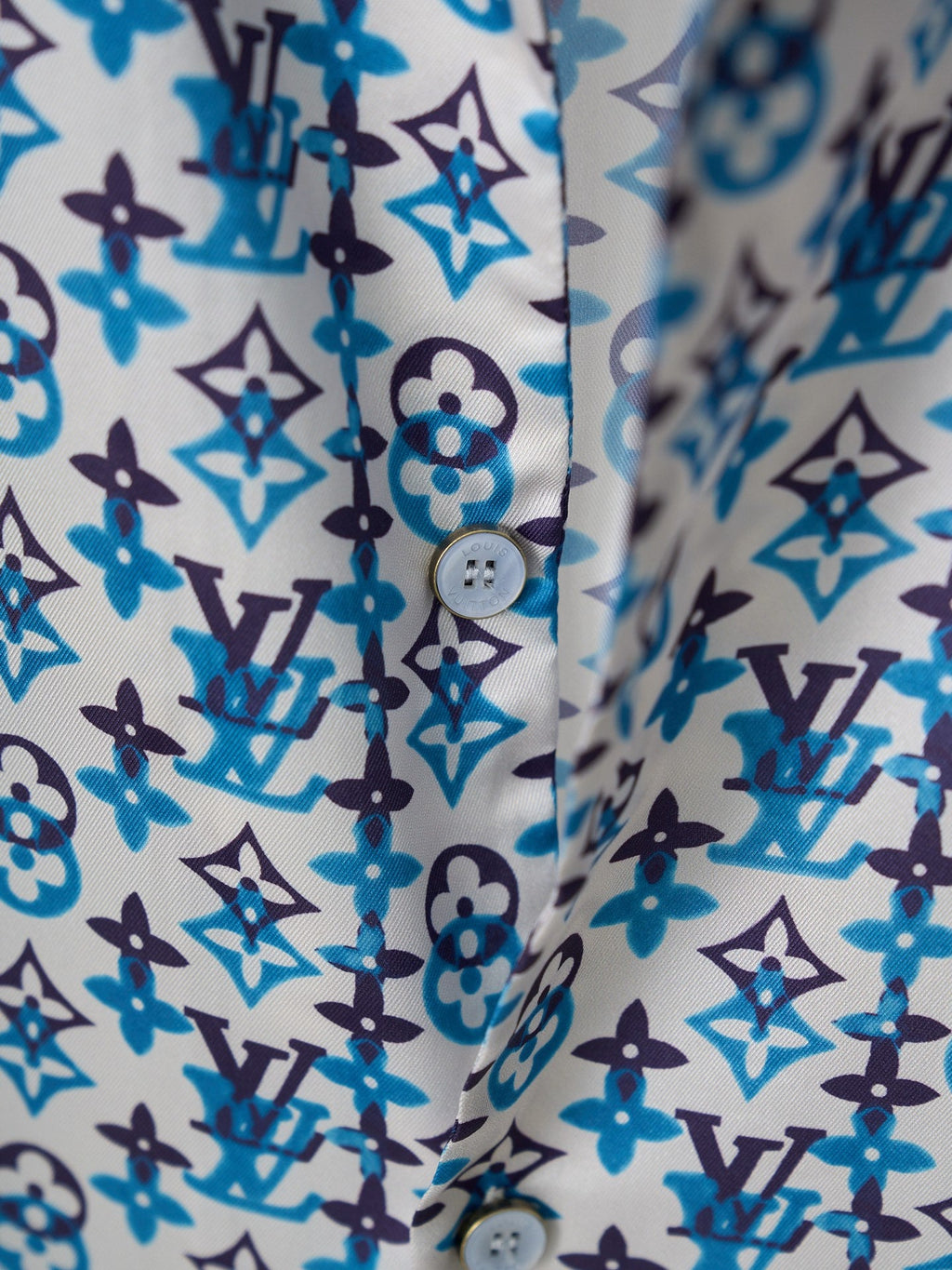 LV Mulberry Silk Shorts Sleeve Shirt