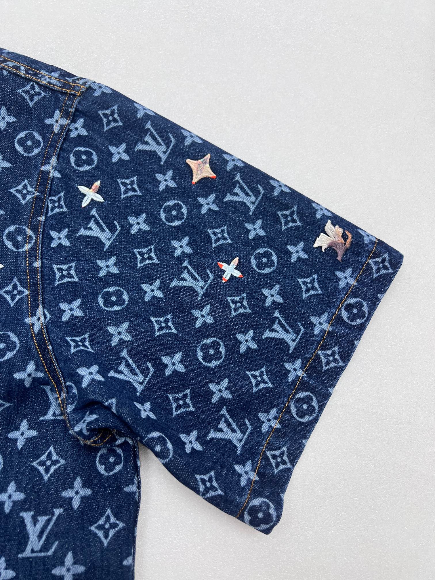 LV Denim Short-Sleeve Shirt
