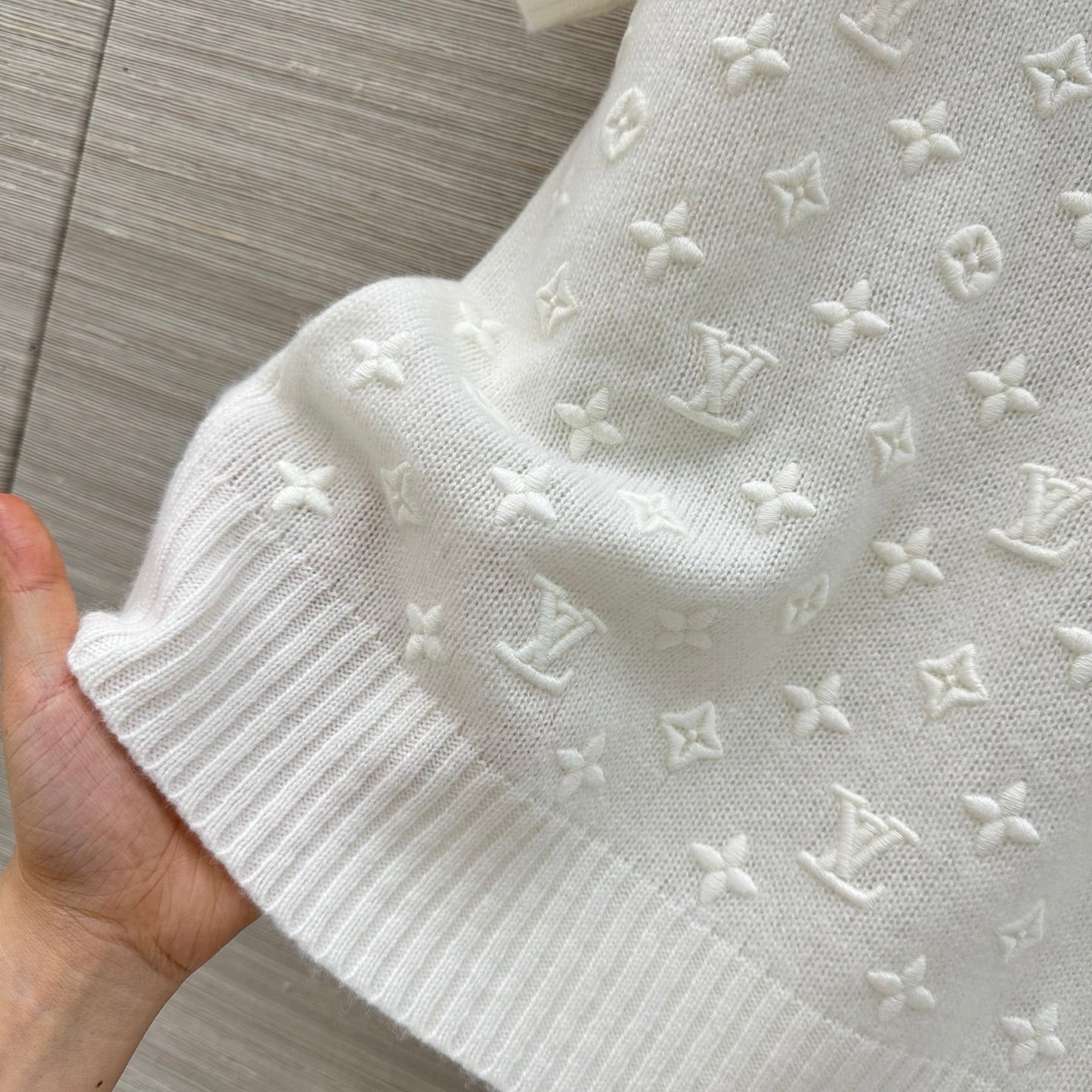 LV 3D MONOGRAM embroidered knit short-sleeved Shirt