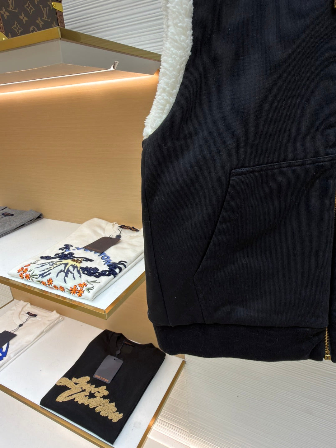 LV Embroidered Hooded Reversible Vest