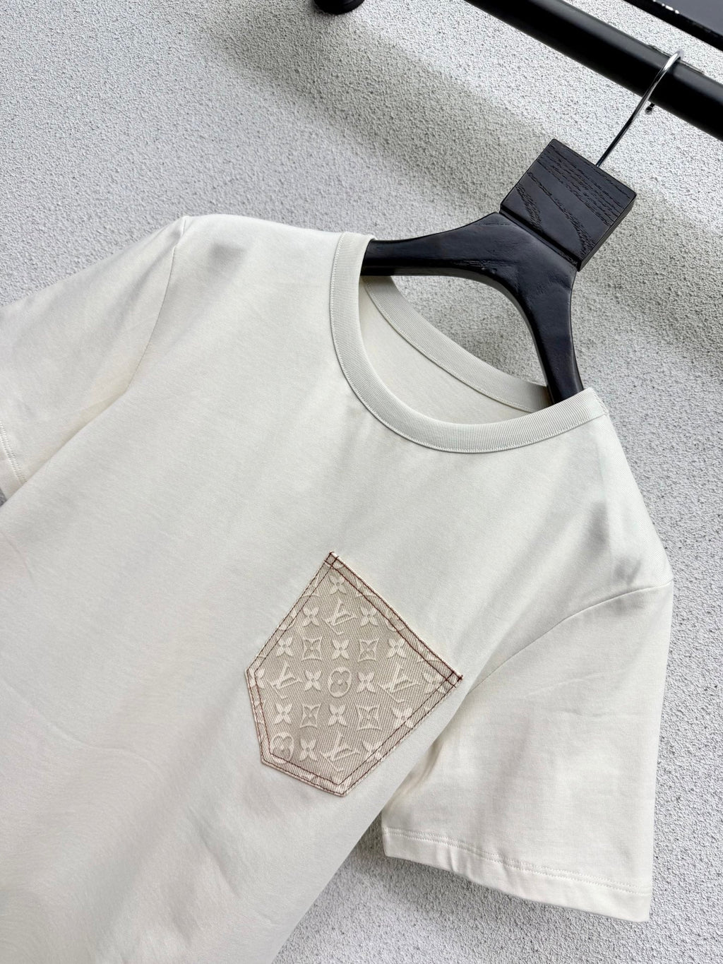 LV Monogram Print Pocket T-Shirt - Women's