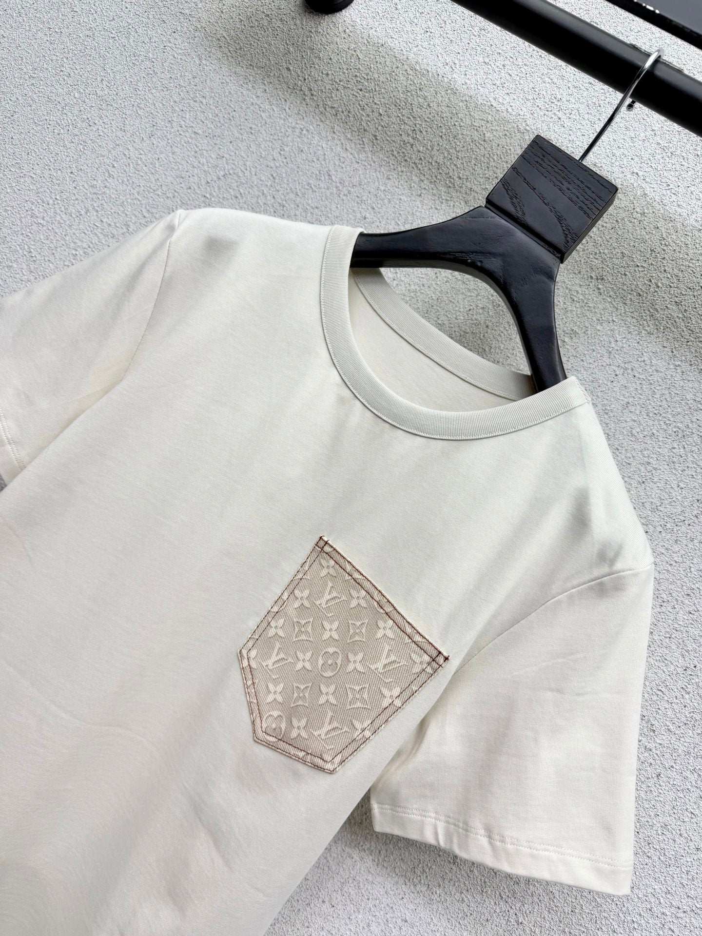 LV Monogram Print Pocket T-Shirt - Women's