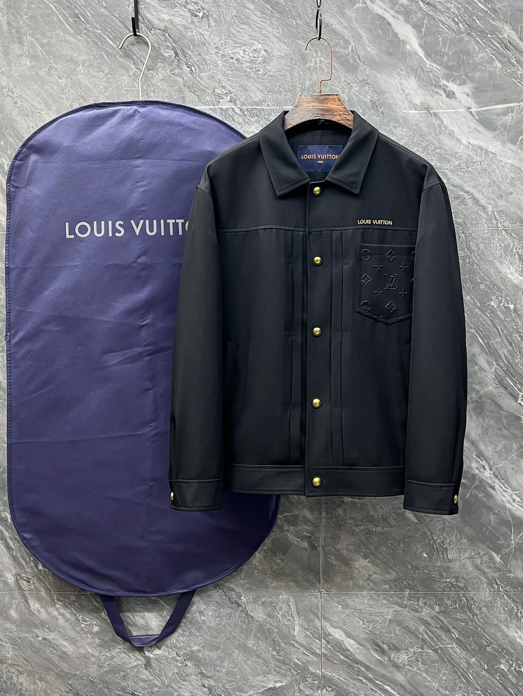 LV Mulberry Silk Acetate Embossed Jacket